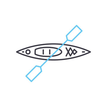 recommend clip art: kayaking trip line icon, outline symbol, vector illustration, concept sign
