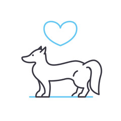 liberate animal line icon, outline symbol, vector illustration, concept sign