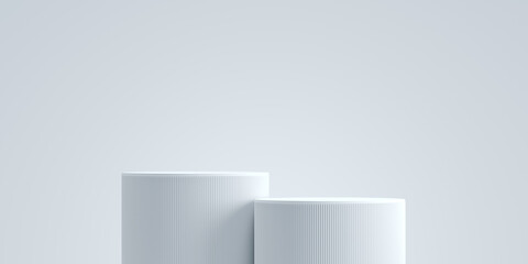 Minimal background.podium and white background for product presentation. 3d rendering illustration. - obrazy, fototapety, plakaty