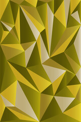 Abstract polygonal geometric background with triangles in different shades of green. Elegant modern design in yellowish green autumn tones.