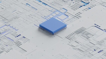 Central Computer Processors CPU concept. 3d rendering,conceptual image.3d background