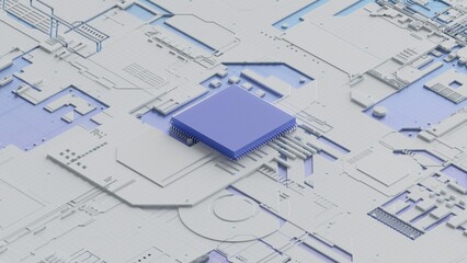 Central Computer Processors CPU concept. 3d rendering,conceptual image.3d background
