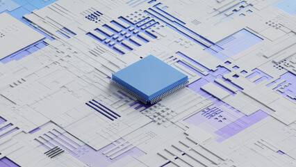 Central Computer Processors CPU concept. 3d rendering,conceptual image.3d background