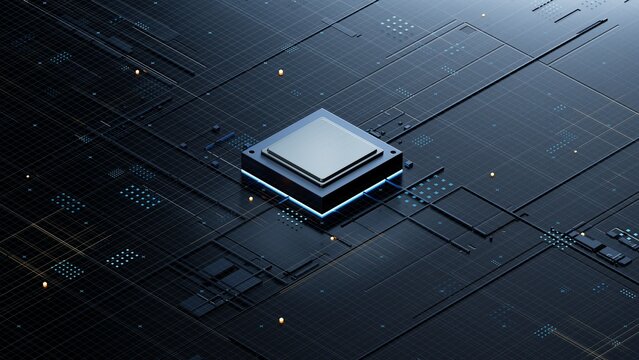 Central Computer Processors CPU concept. 3d rendering,conceptual image.3d background