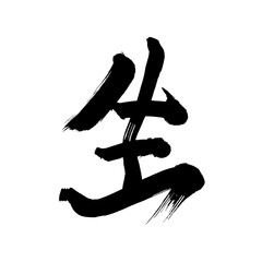 Japan calligraphy art【Raw】 日本の書道アート【生きる・いきる・しん・シン・き・しょう・ショウ】 This is Japanese kanji 日本の漢字です	