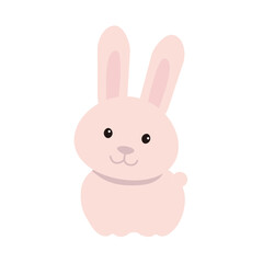 シンプルなピンク色のうさぎイラスト