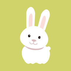 シンプルな白いうさぎのイラスト