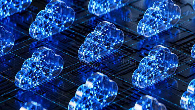 Cloud computing and network security concept, 3d rendering,conceptual image.