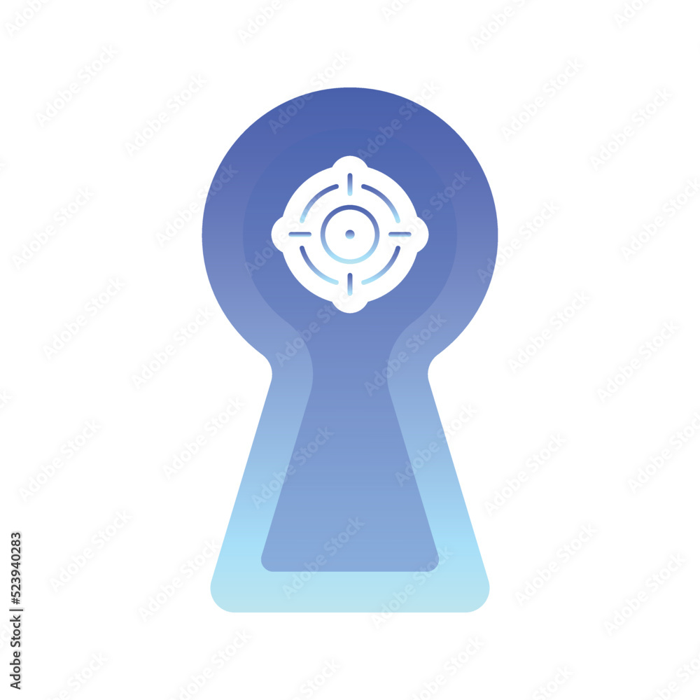 Poster target keyhole logo gradient design template icon element