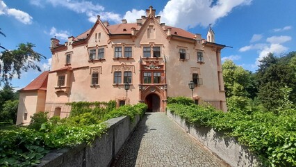 Facade of Vrchotovy Janovice Museum. Czech Republic.