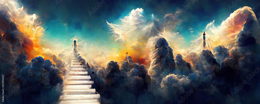 Wall mural finding god in paradise, symbol of christianity. concept generated in ai. - Wall murals