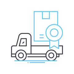 free shipping line icon, outline symbol, vector illustration, concept sign