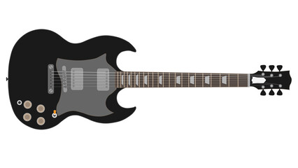 Famous Guitar SG style. "SG" refers to Solid Guitar very popular for musician (Black Color)