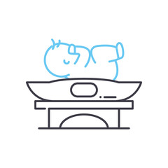 weighting line icon, outline symbol, vector illustration, concept sign