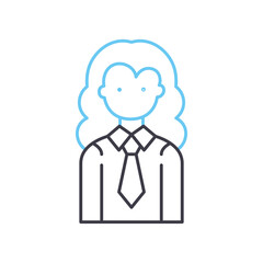manager avatar line icon, outline symbol, vector illustration, concept sign