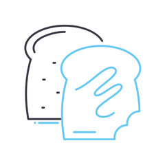 toast line icon, outline symbol, vector illustration, concept sign