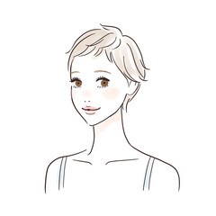 笑顔の女性 美容イメージ　ショートカット