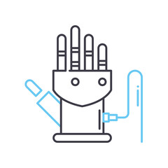 tracking glove line icon, outline symbol, vector illustration, concept sign