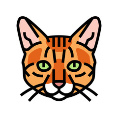 bengal cat cute pet color icon vector illustration