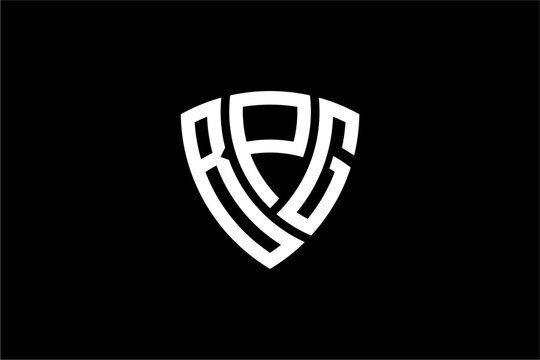 BPG creative letter shield logo design vector icon illustration