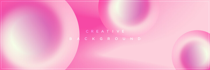 Trendy abstract pink background with circles 3d shapes. Can be used for advertising, marketing, presentation.