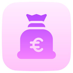 money bag flat gradient icon