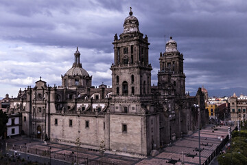 Fototapeta na wymiar Mexico City Metropolitan Cathedral, view from above, Mexico