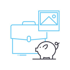 investment portfolio line icon, outline symbol, vector illustration, concept sign