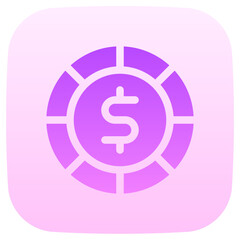dollar flat gradient icon