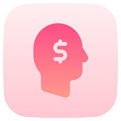 thinking flat gradient icon