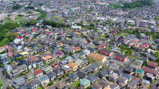 日立市の住宅街 上空から 第一種低層住居専用地域