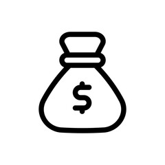 money bag line icon