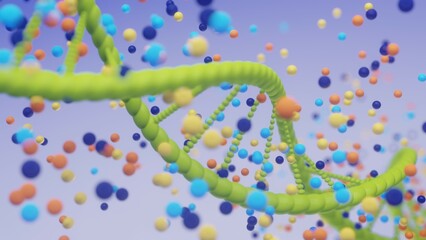 Dna helix image filled with movement and color