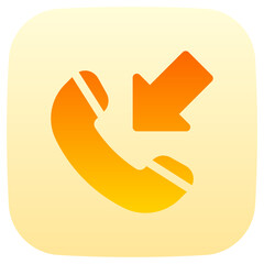 incoming call flat gradient icon