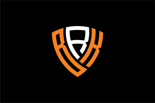BRK creative letter shield logo design vector icon illustration