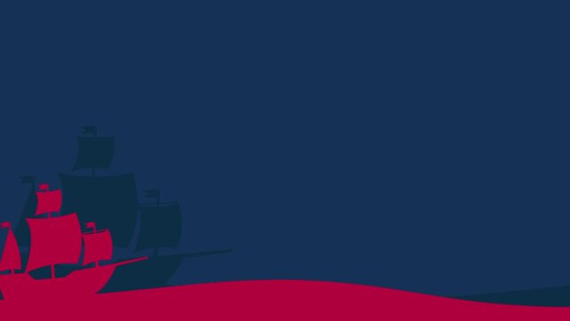 columbus day animation background in flat design