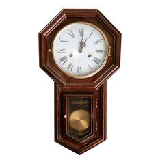Vintage wall clock isolated object for design - 523948898