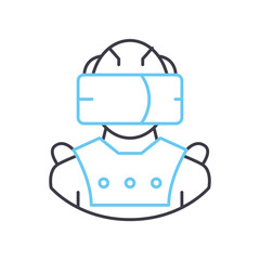 virtual reality line icon, outline symbol, vector illustration, concept sign