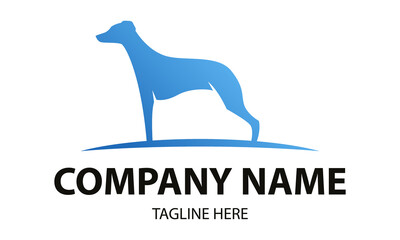 Blue Color Brave Dog Logo Design