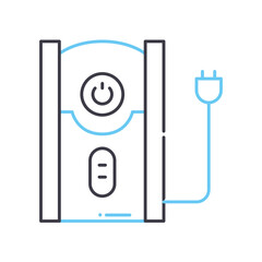 UPS power supply line icon, outline symbol, vector illustration, concept sign