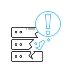 internet server error line icon, outline symbol, vector illustration, concept sign