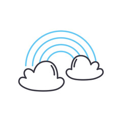 Fototapeta premium rainbow line icon, outline symbol, vector illustration, concept sign