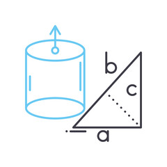 trigonometry line icon, outline symbol, vector illustration, concept sign