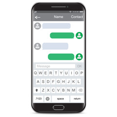 Modern smartphone with messenger app