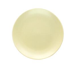 Empty porcelain, top view ceramic plate on transparent background png file