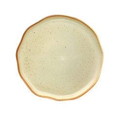 Empty porcelain, top view ceramic plate on transparent background png file - 523953093
