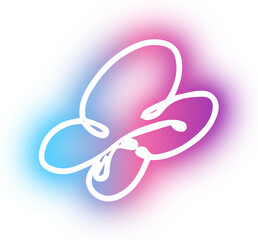 Collection of butterfly neon