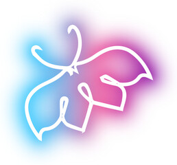 Obraz premium Collection of butterfly neon