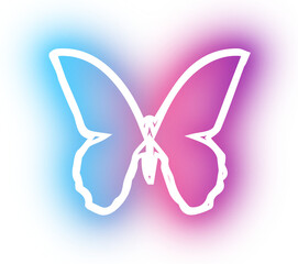 Collection of butterfly neon