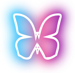 Collection of butterfly neon